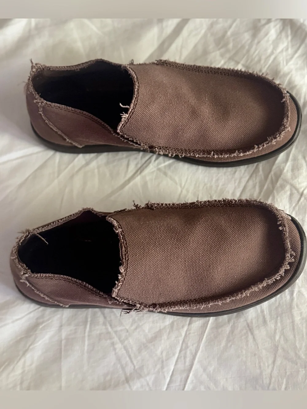 CROCS Men's Dark Brown Canvas Slip-On Loafers